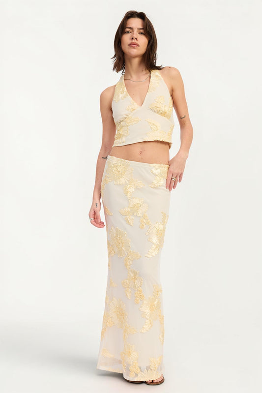 Ivory Halter Skirt Set