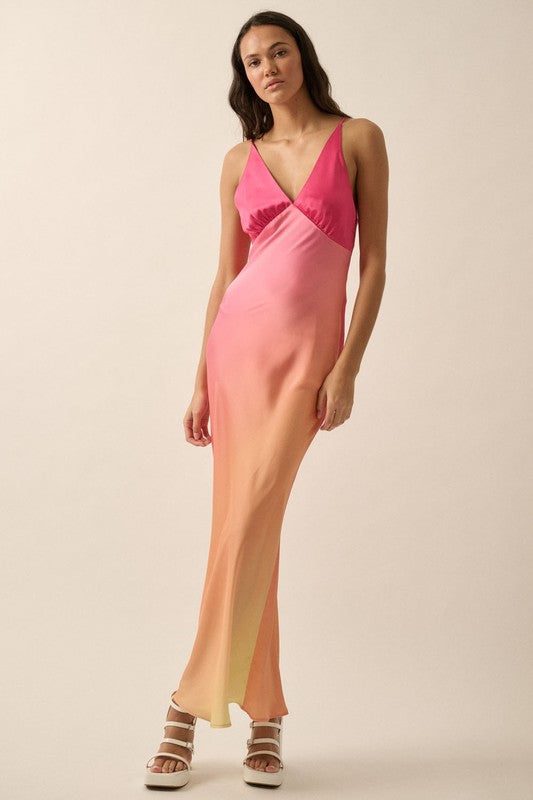 Pink Gradient Midi Dress