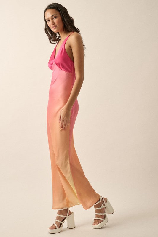 Pink Gradient Midi Dress