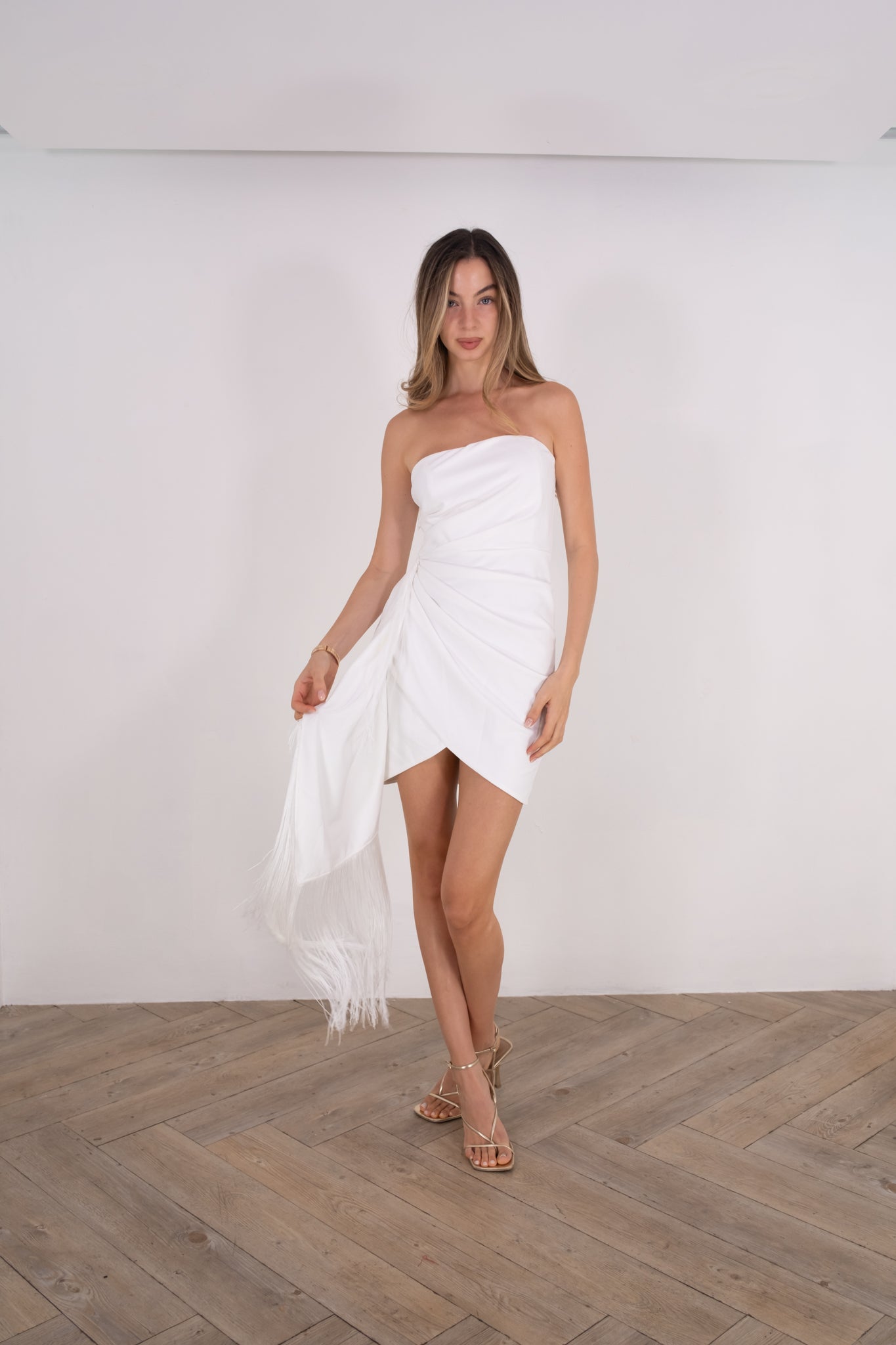 White Fringed Dress