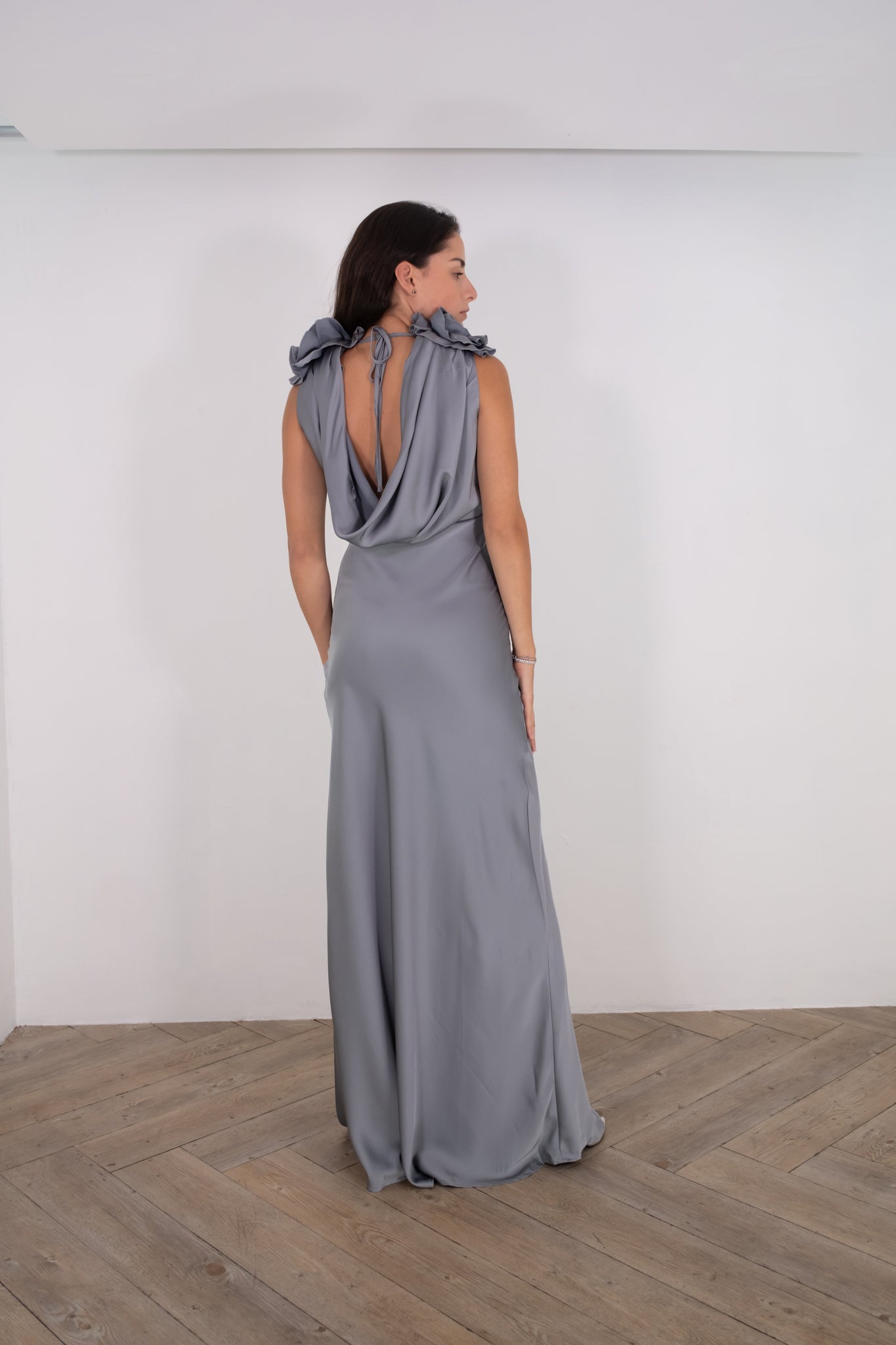 Grey Floral Maxi Dress