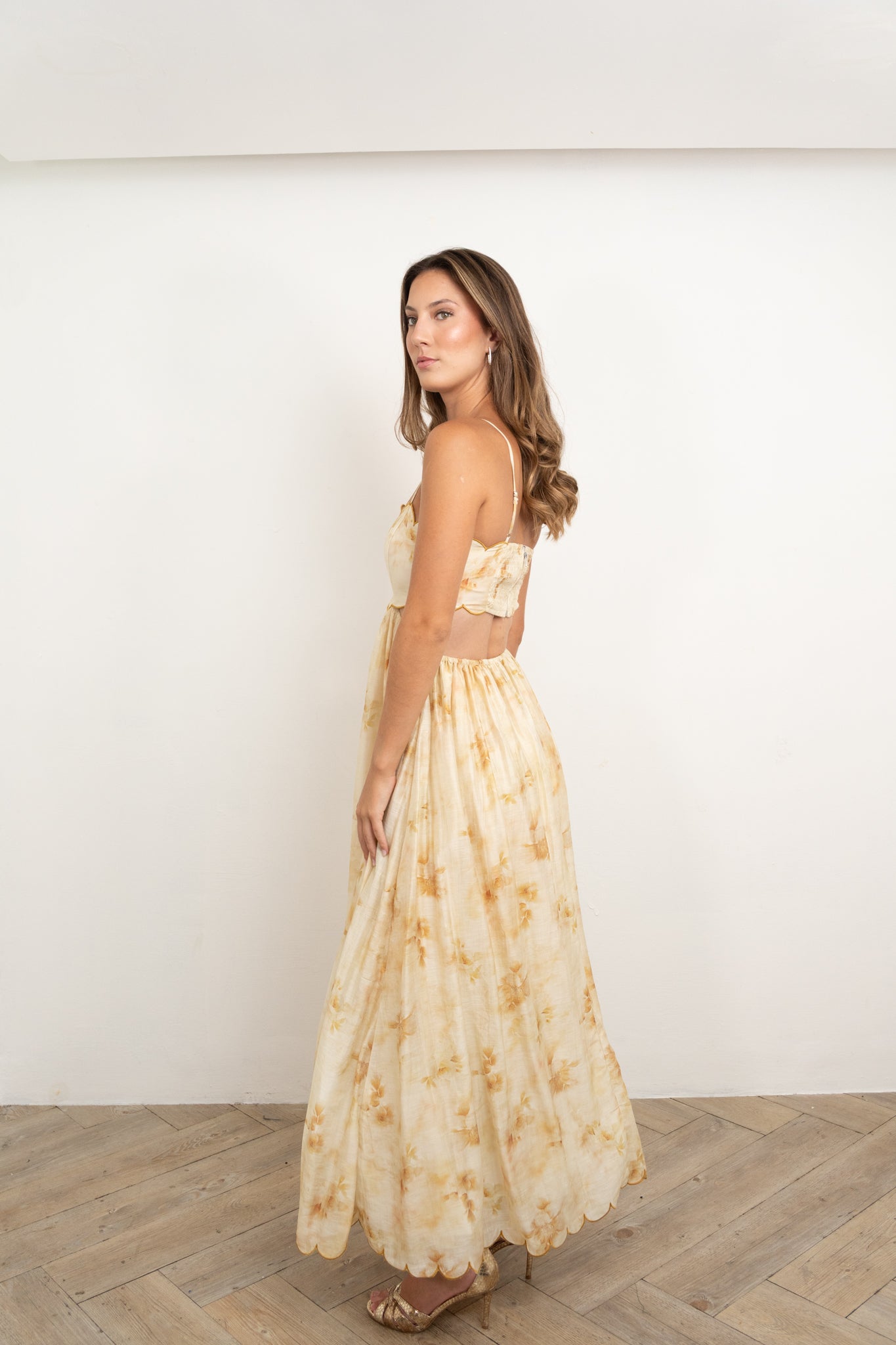 Butter yellow midi dress