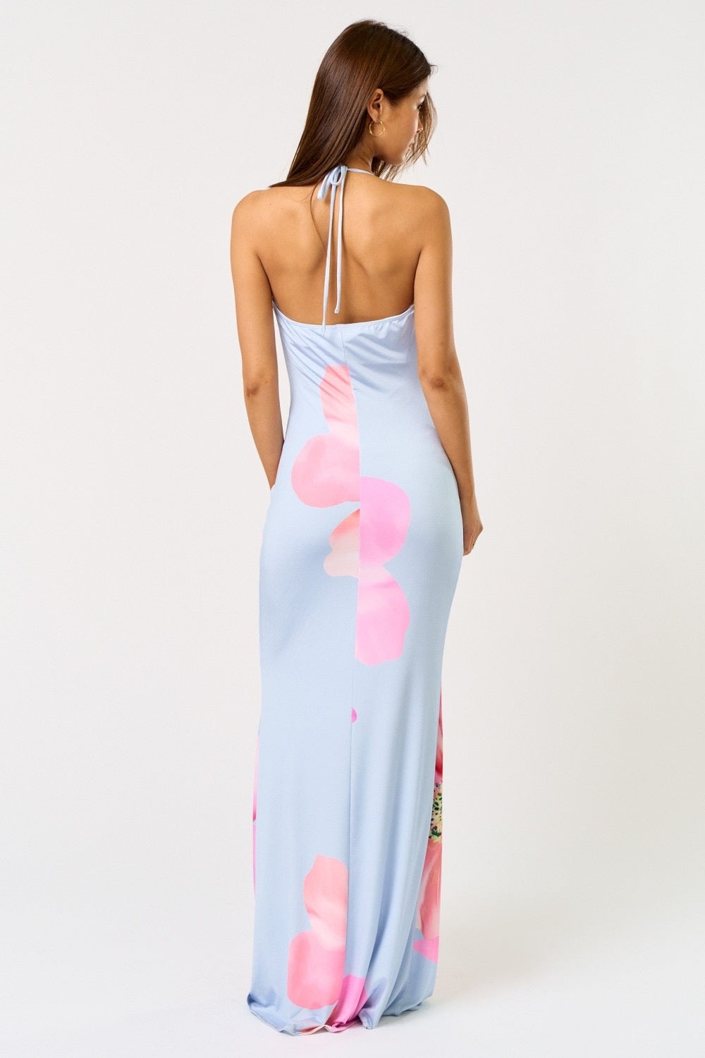Blue Floral Summer Maxi Dress