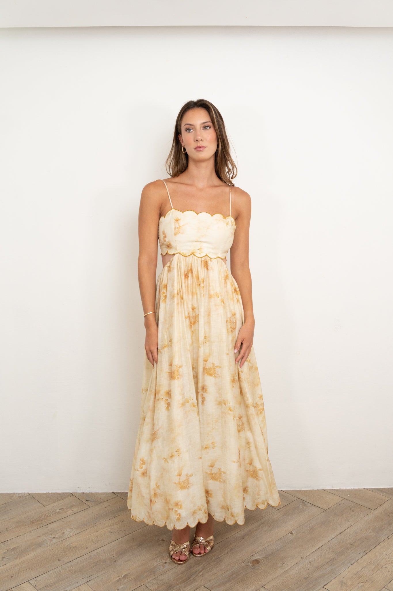 Butter yellow midi dress