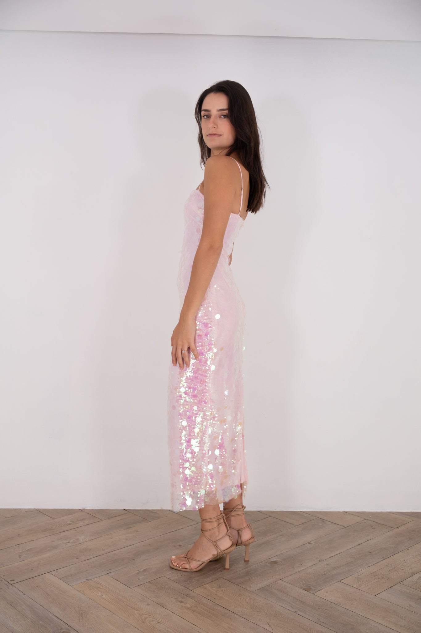 Pink Sequin Maxi Dress