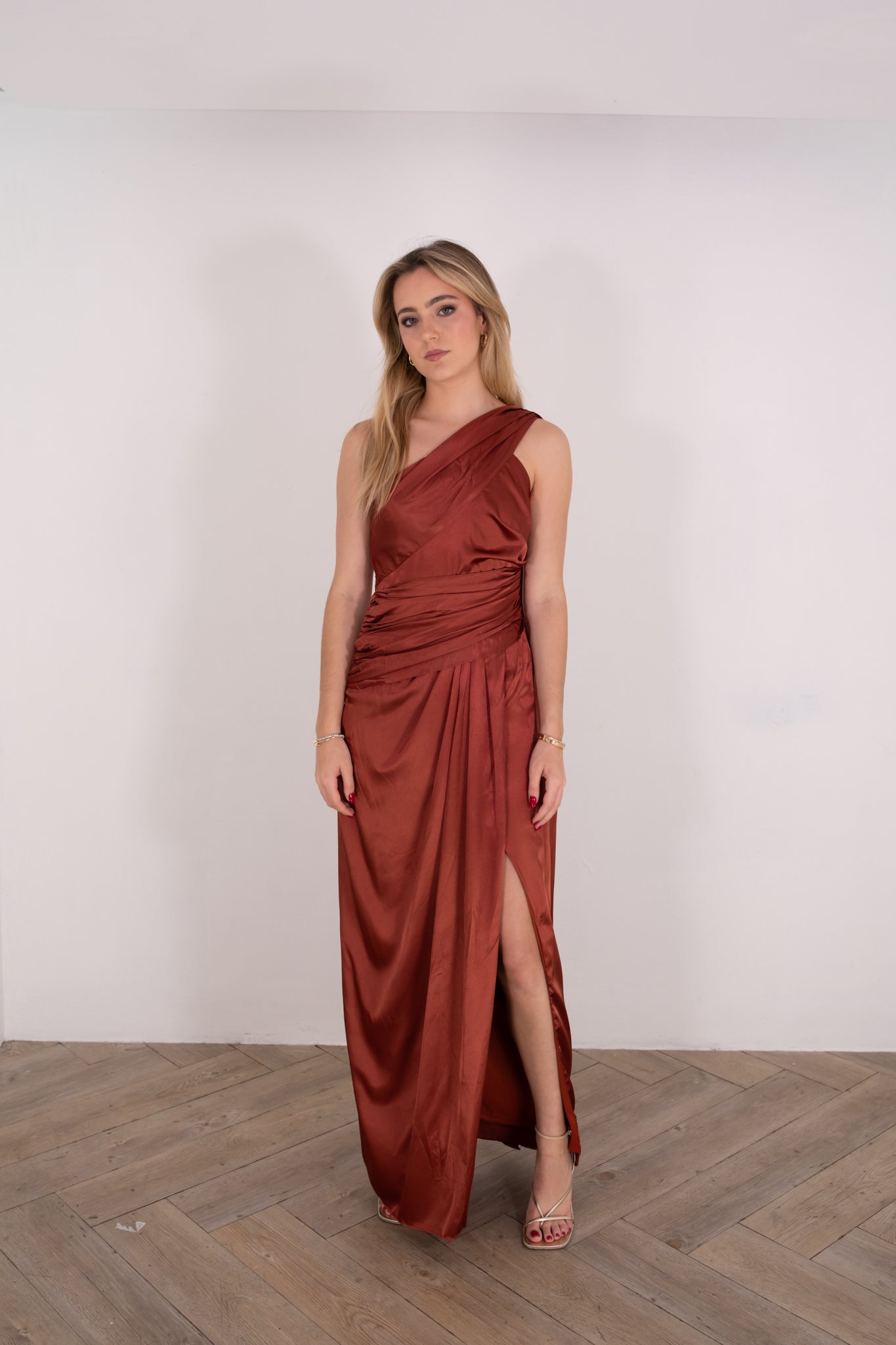 Rust Satin Dress