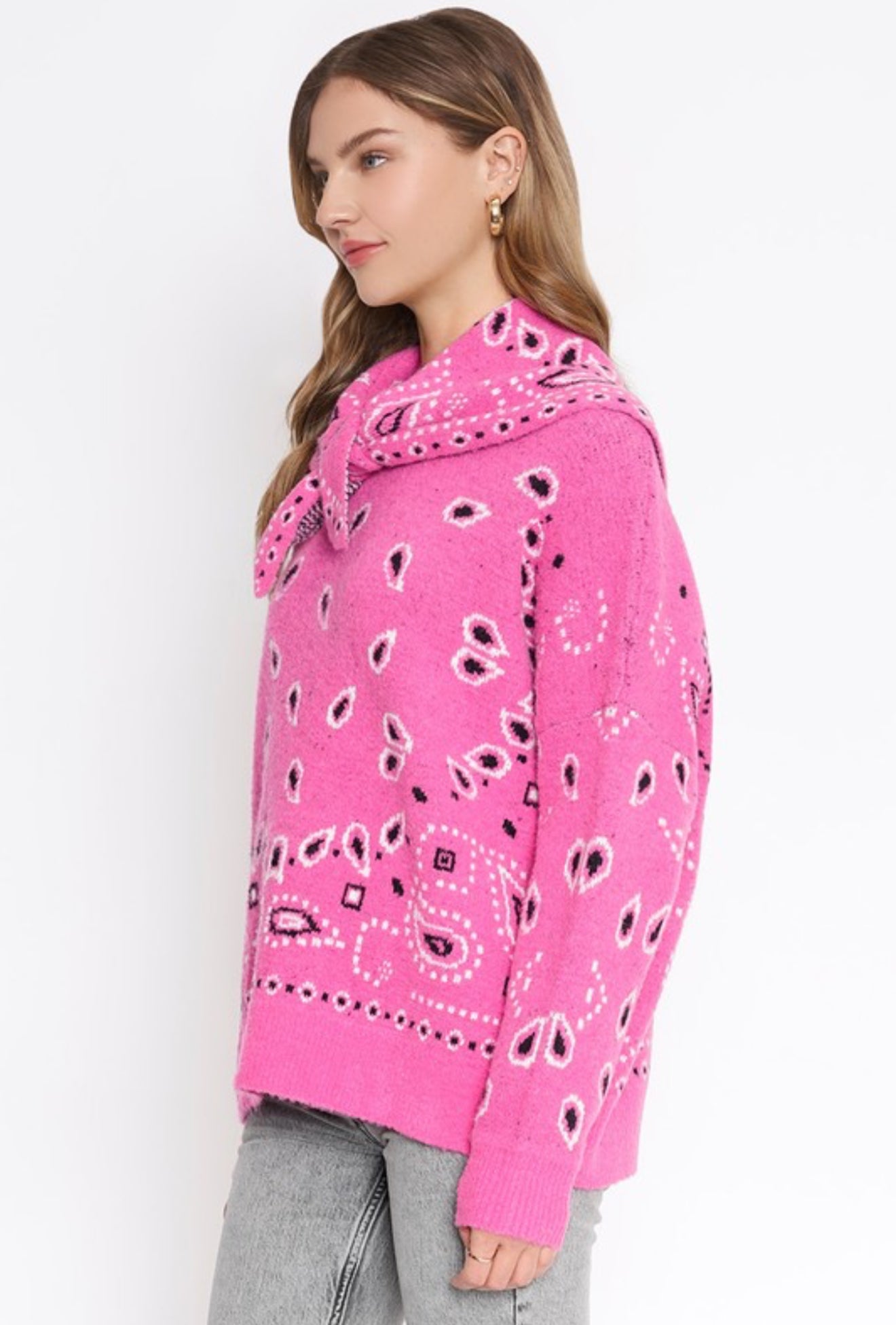 Bandana Pink Sweater