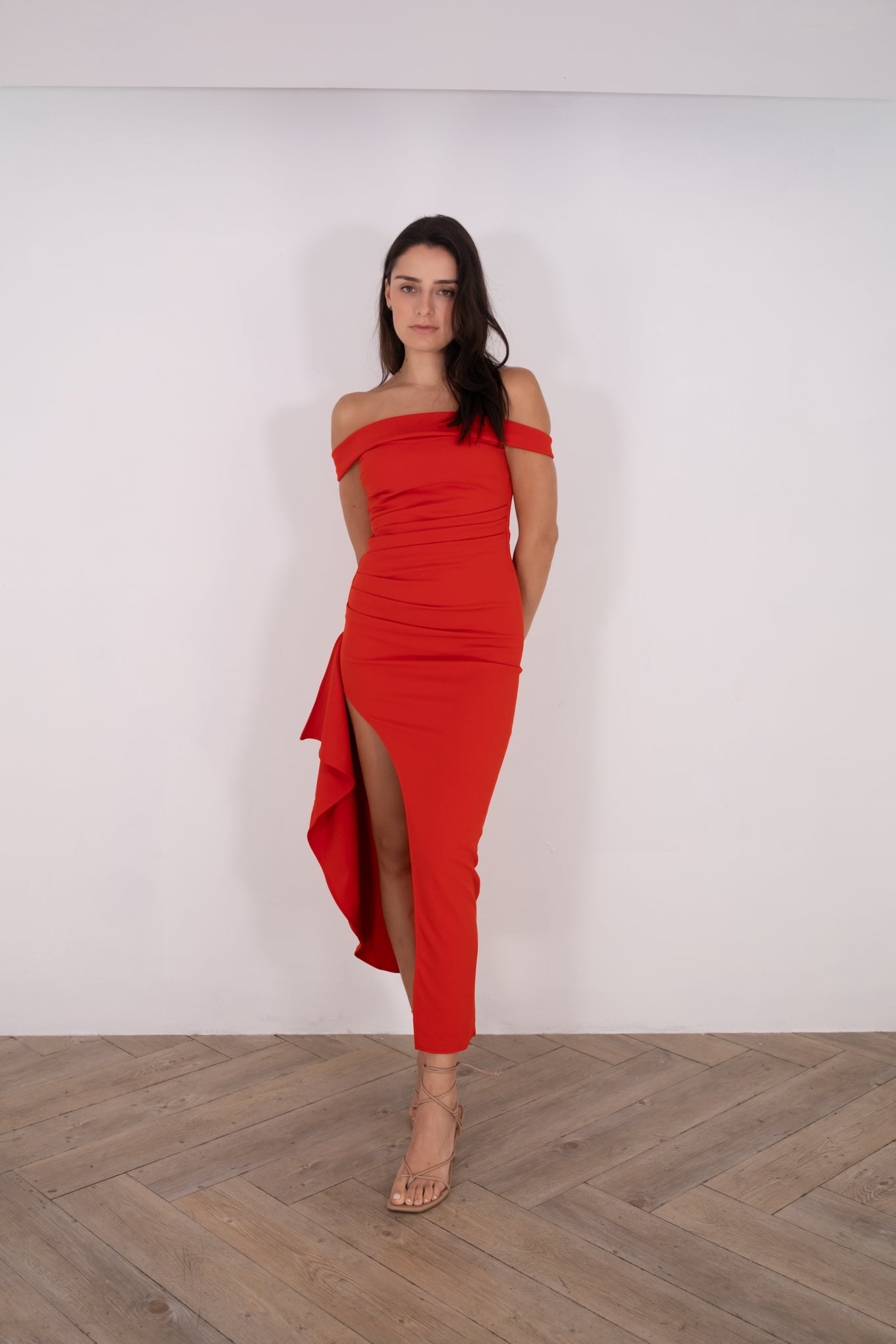 Red Off Shoulder Dress