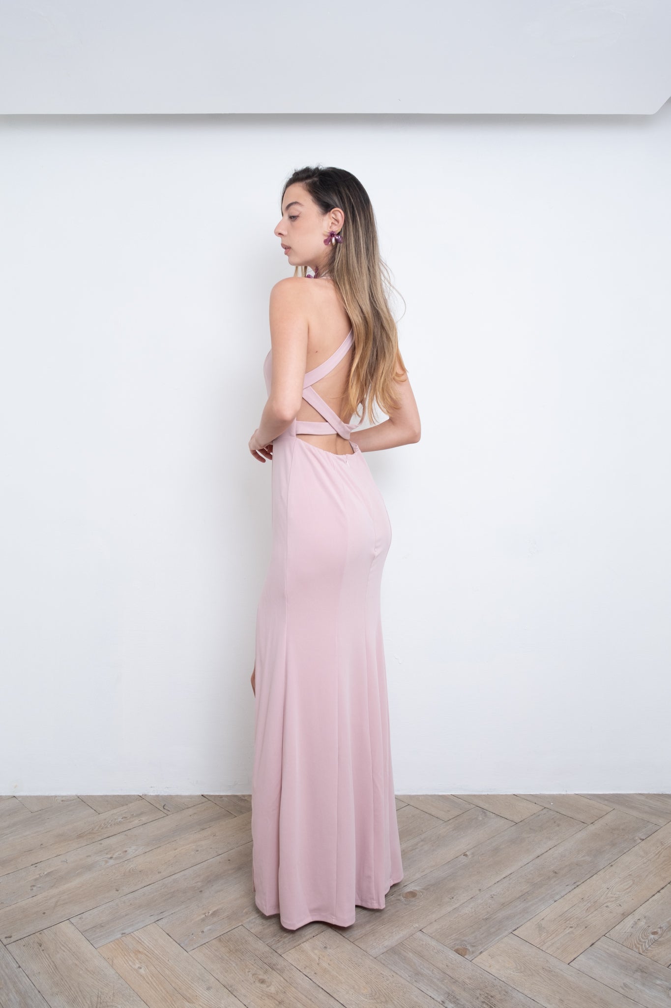 Pale Pink Halter Dress
