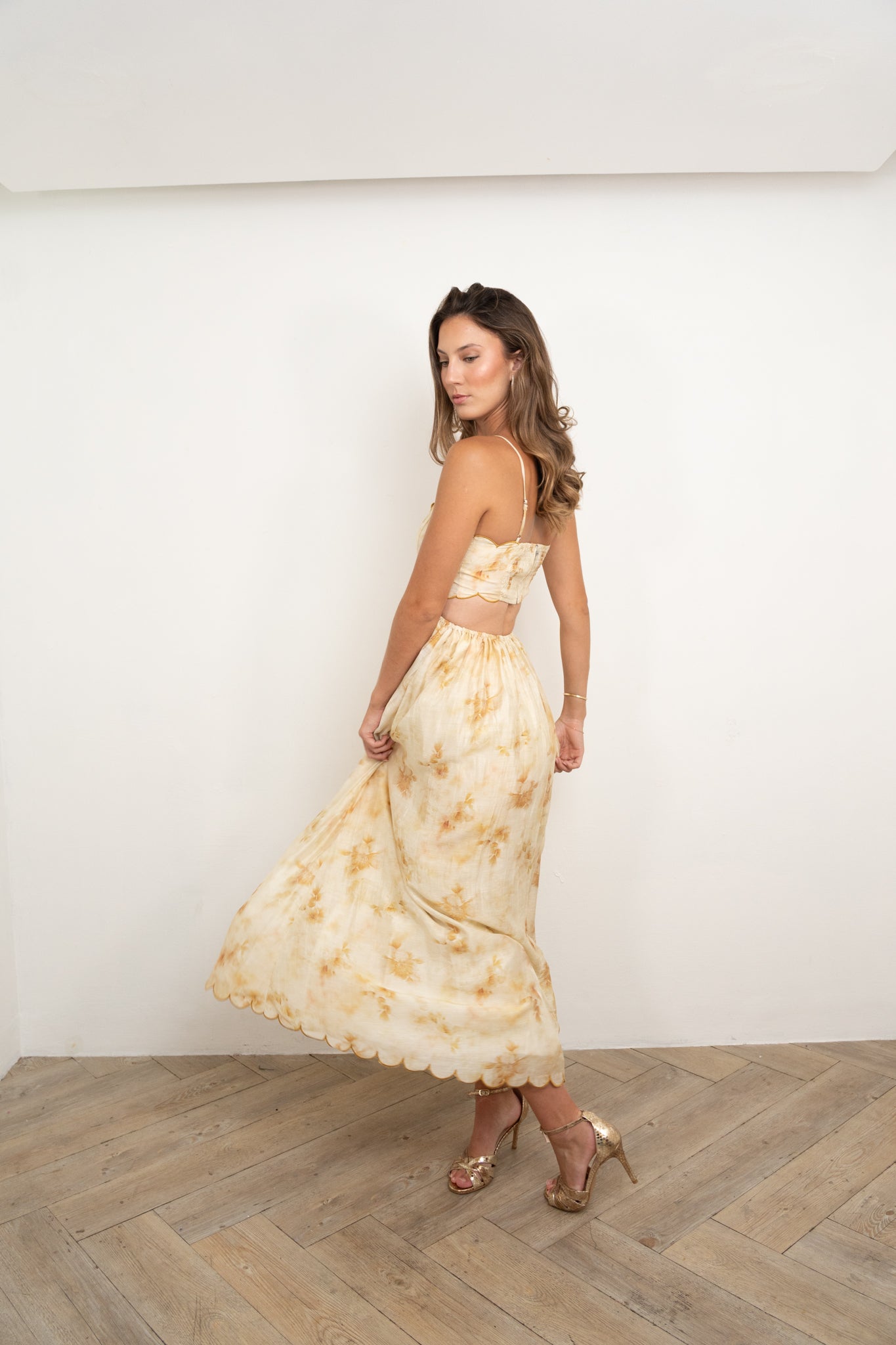 Butter yellow midi dress