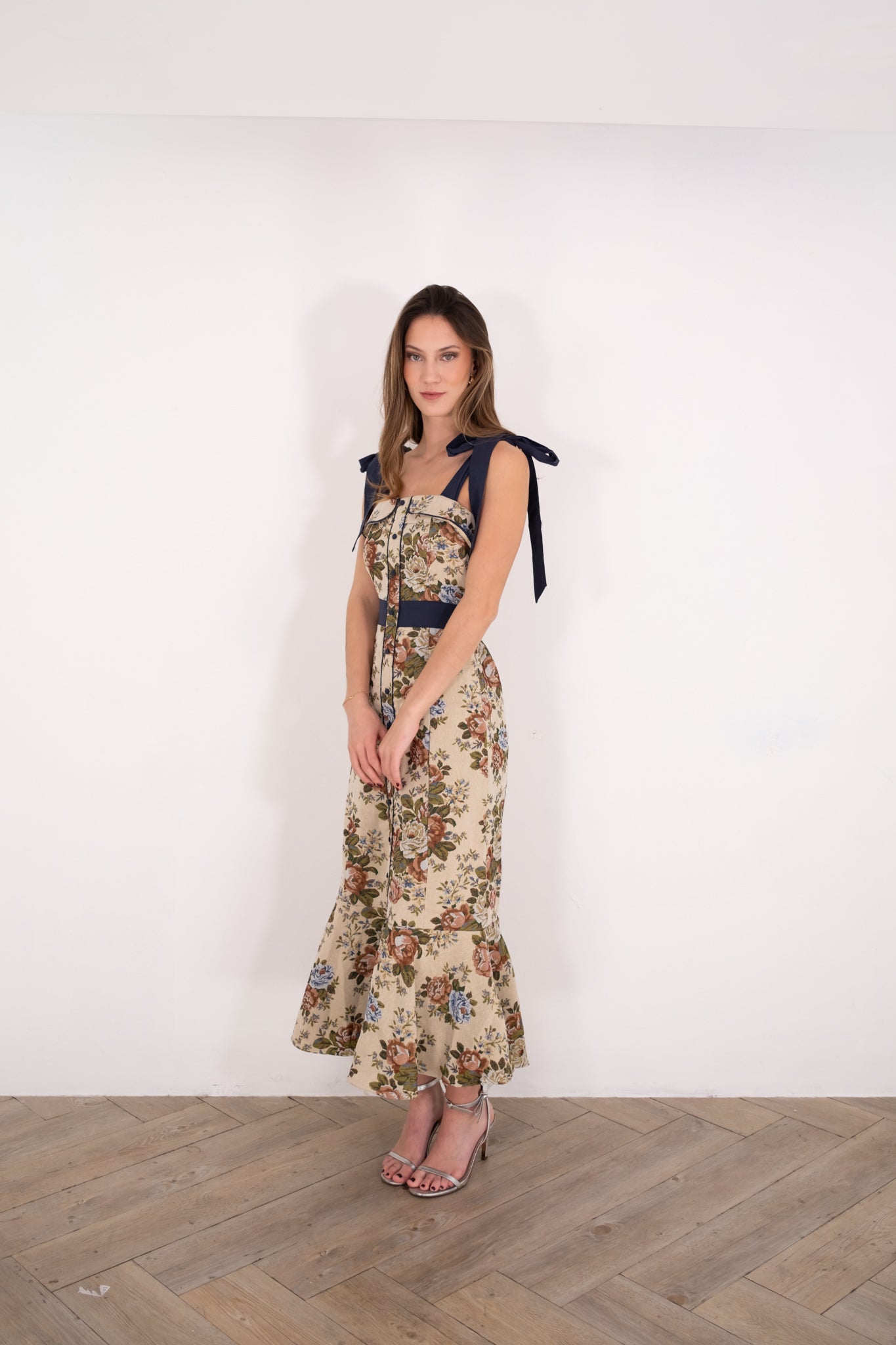 Tapestry Fabric Midi Dress