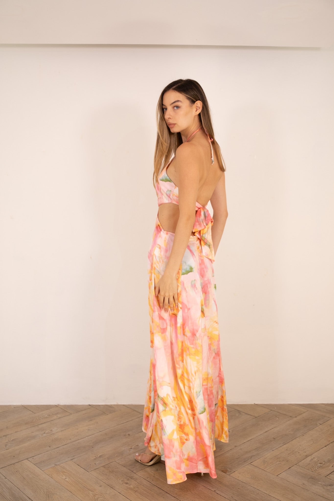 Pastel Multi Halter Dress