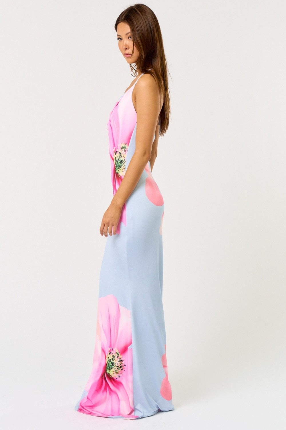 Blue Floral Summer Maxi Dress