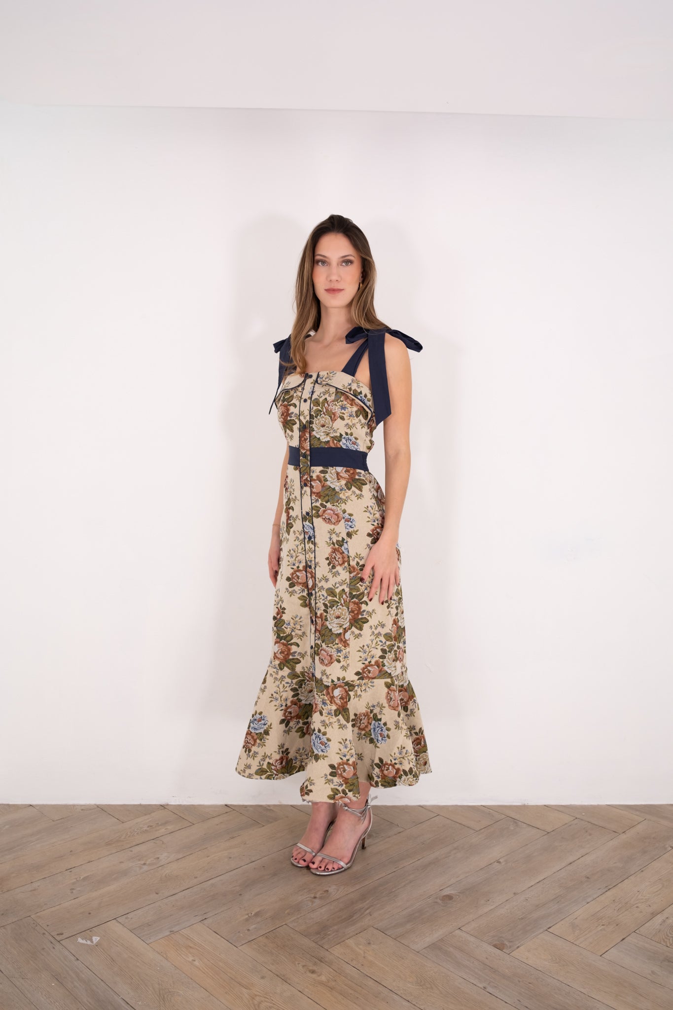 Tapestry Fabric Midi Dress