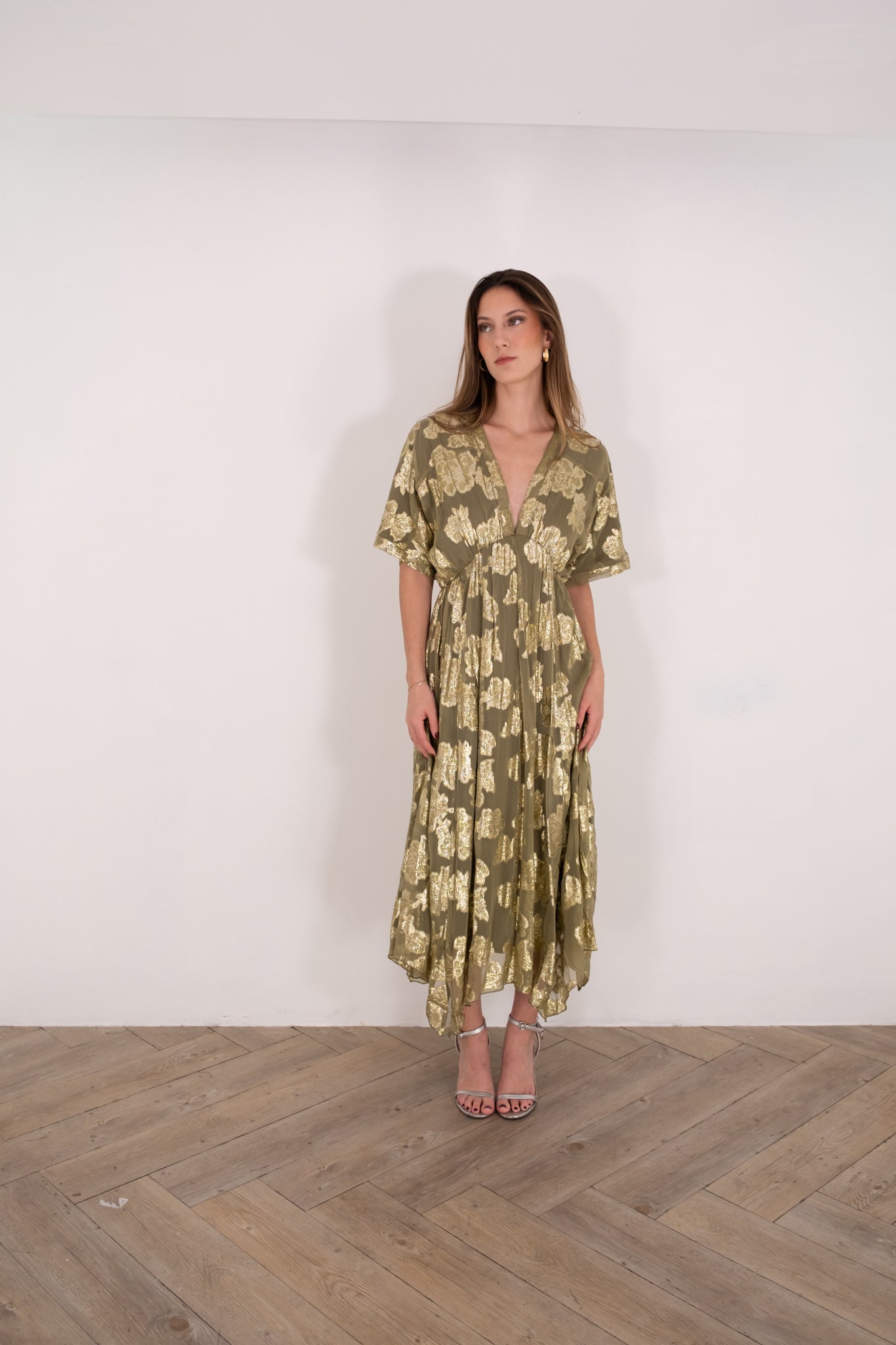 Olive Gold Kimono Dress