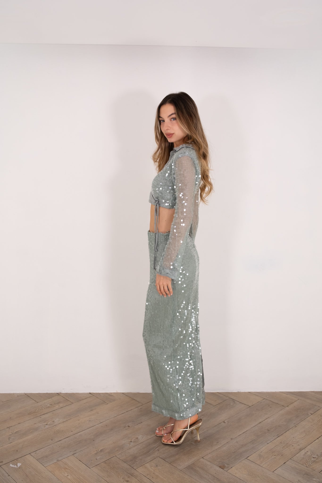 Sage Sequin Set