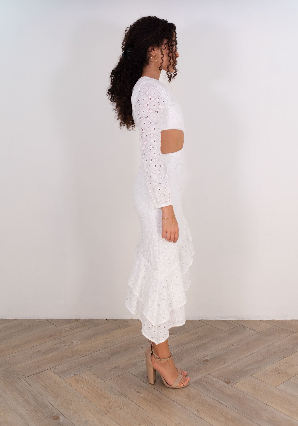 Ivory Lace Cut Out Dress