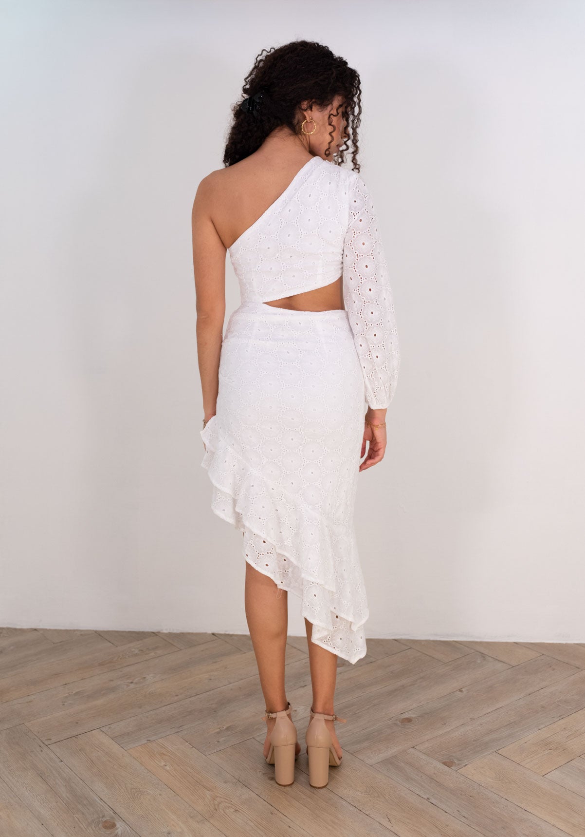 Ivory Lace Cut Out Dress