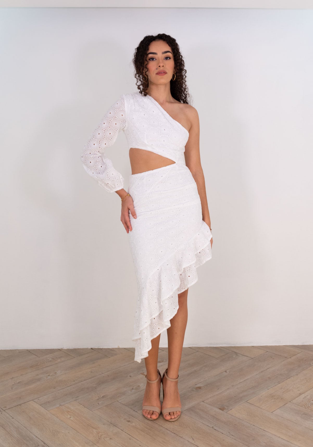 Ivory Lace Cut Out Dress