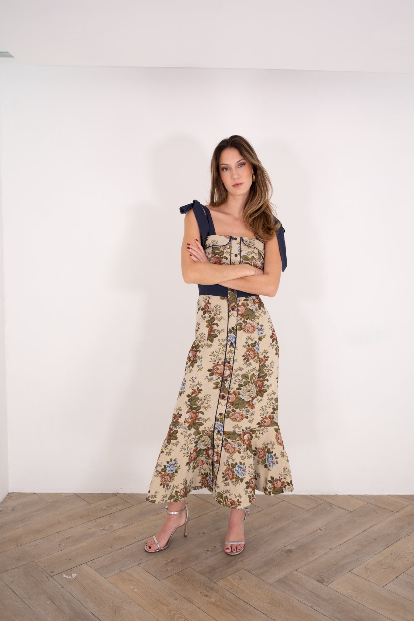 Tapestry Fabric Midi Dress