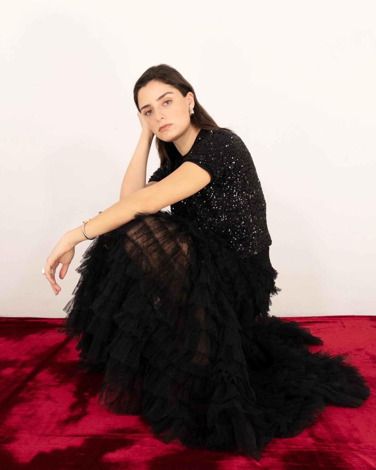 Black Polka Dots Tulle Skirt