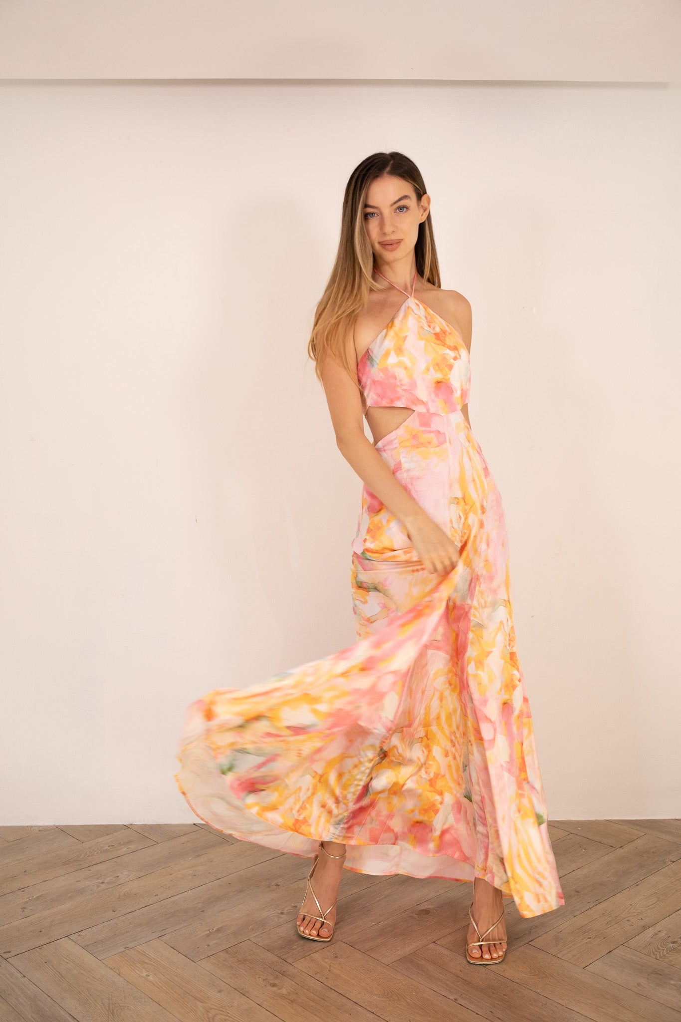 Pastel Multi Halter Dress