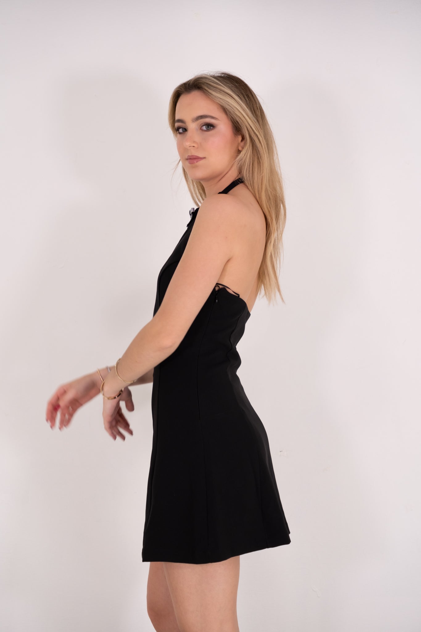 Black Bow Halter Dress