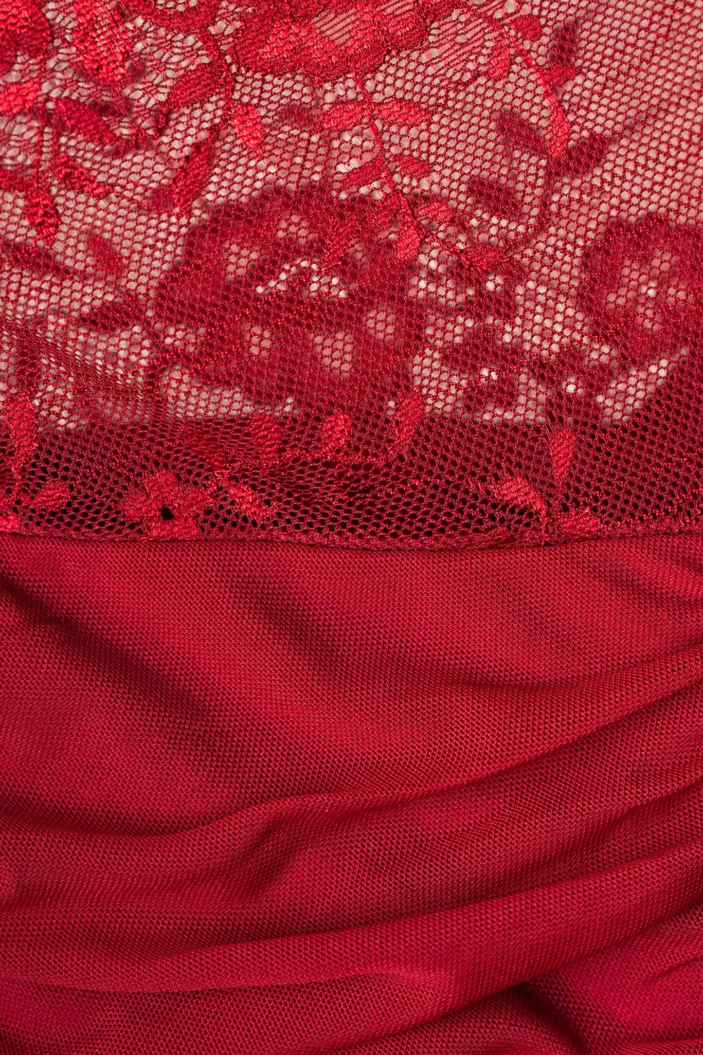 Vestido Largo de Encaje Vino