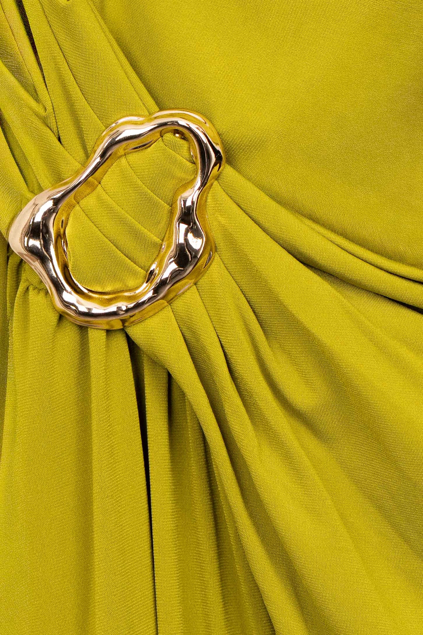 Vestido Largo Verde con Halter Drapeado