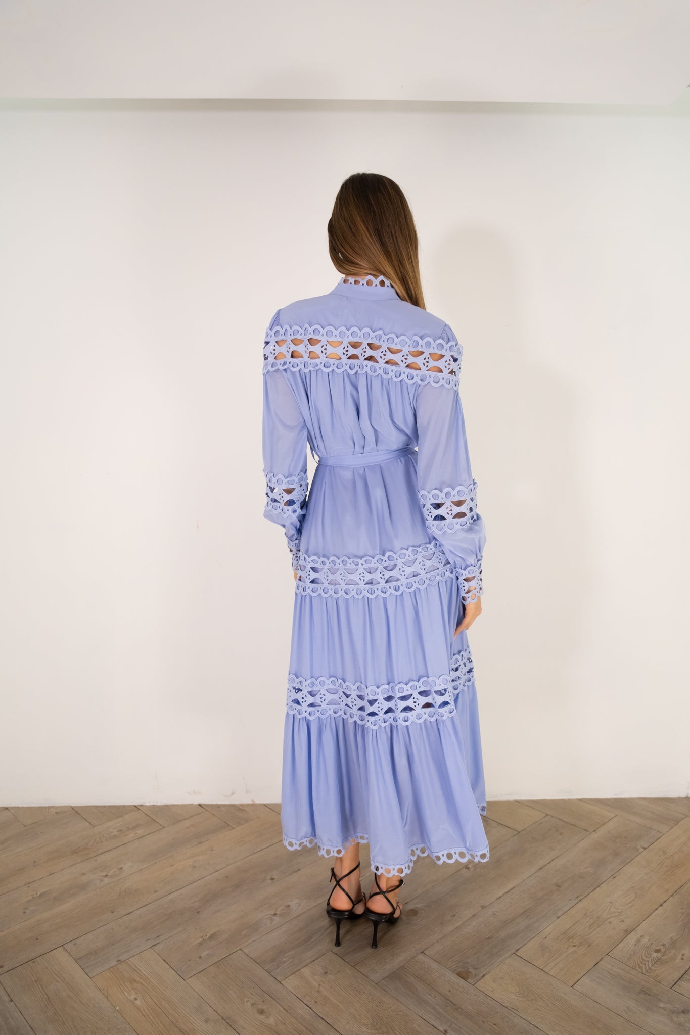Sky Blue Crochet Maxi Dress