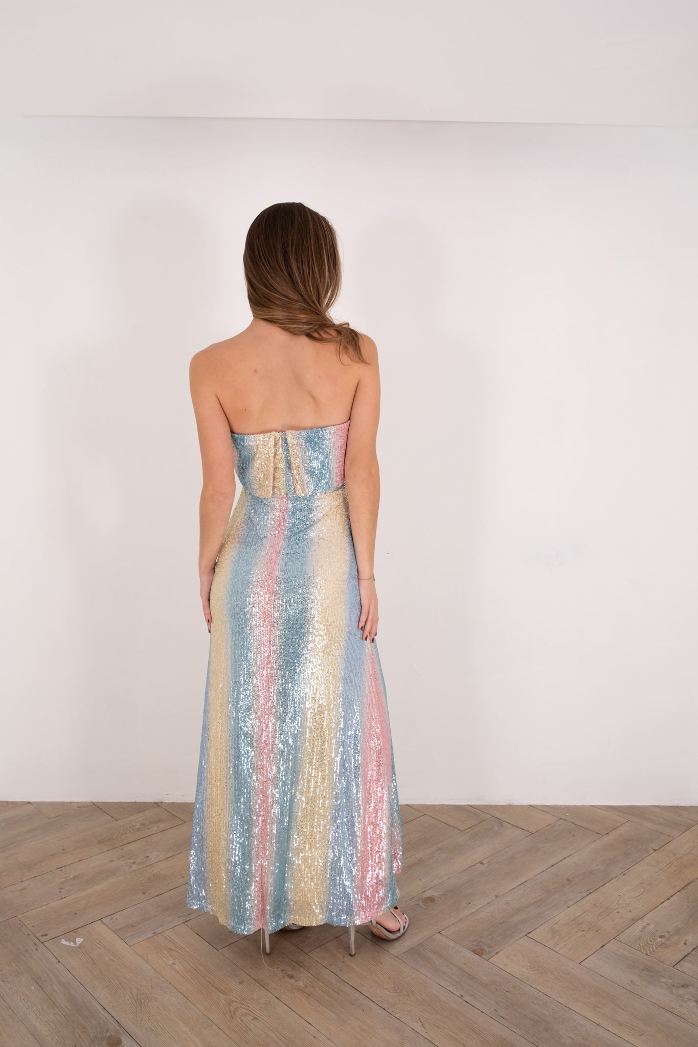 Multi Color Sequin Maxi Tube Dress