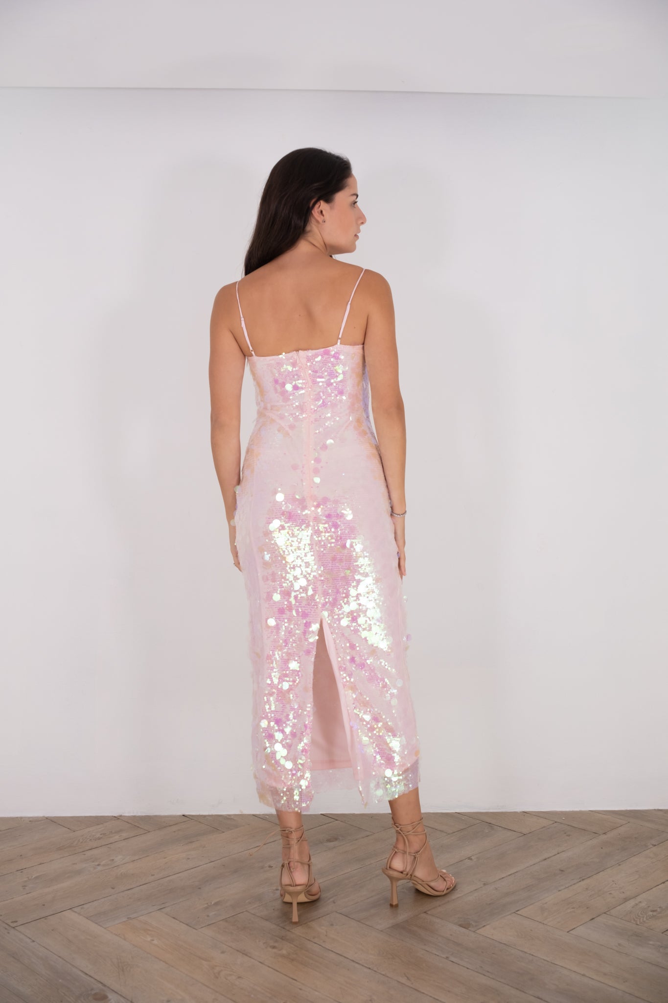 Pink Sequin Maxi Dress