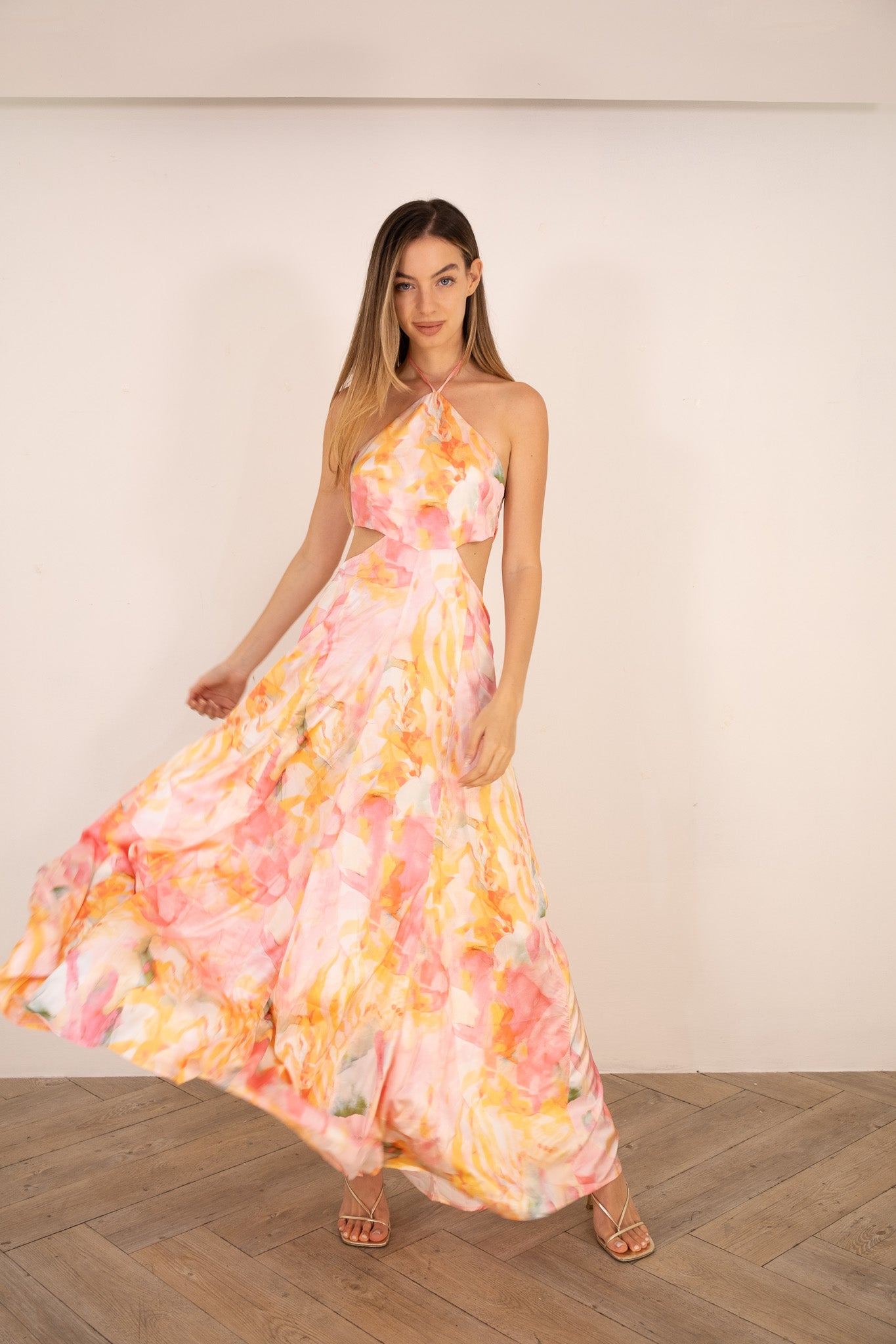 Pastel Multi Halter Dress