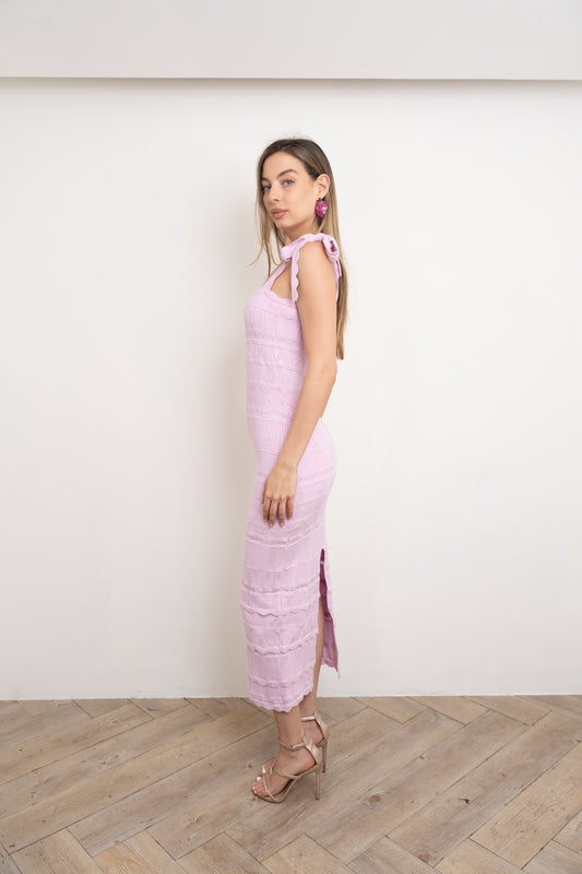 Lavender Knit Midi Dress
