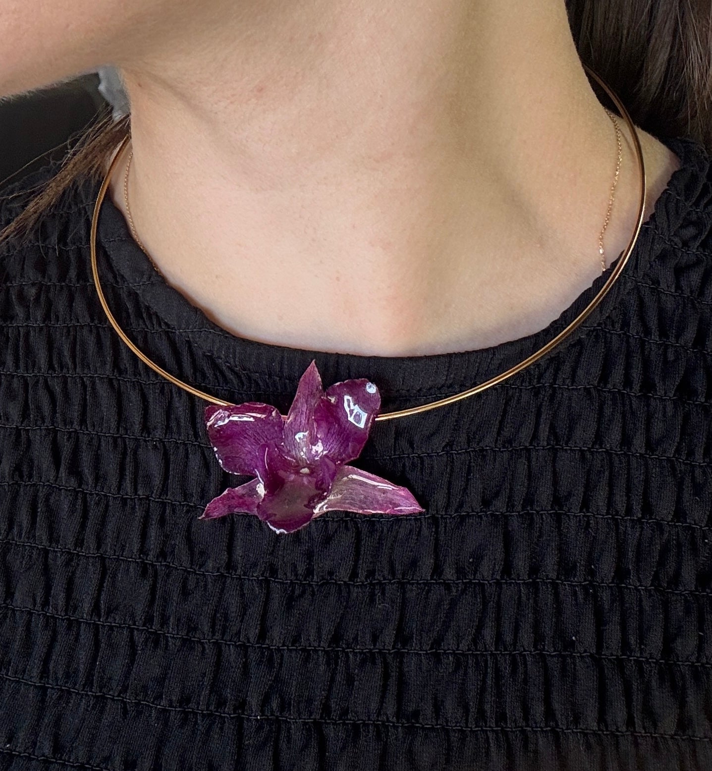Choker Playa Orquidea Morada Chica