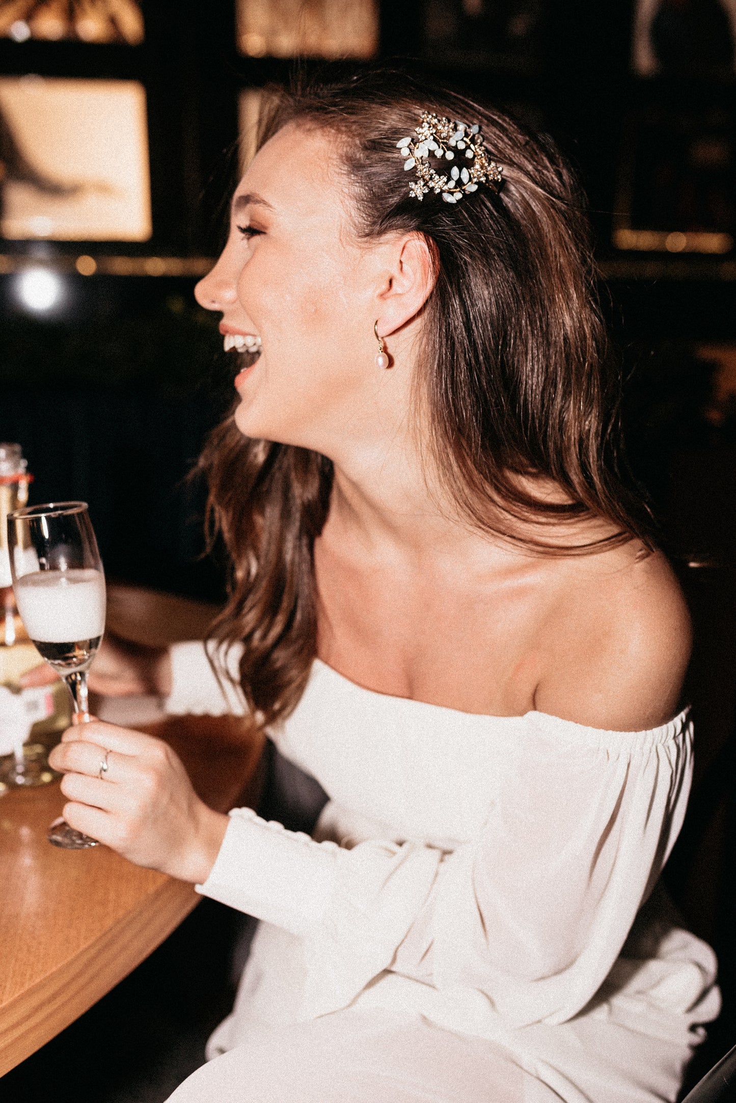 Cream Off Shoulder Dress