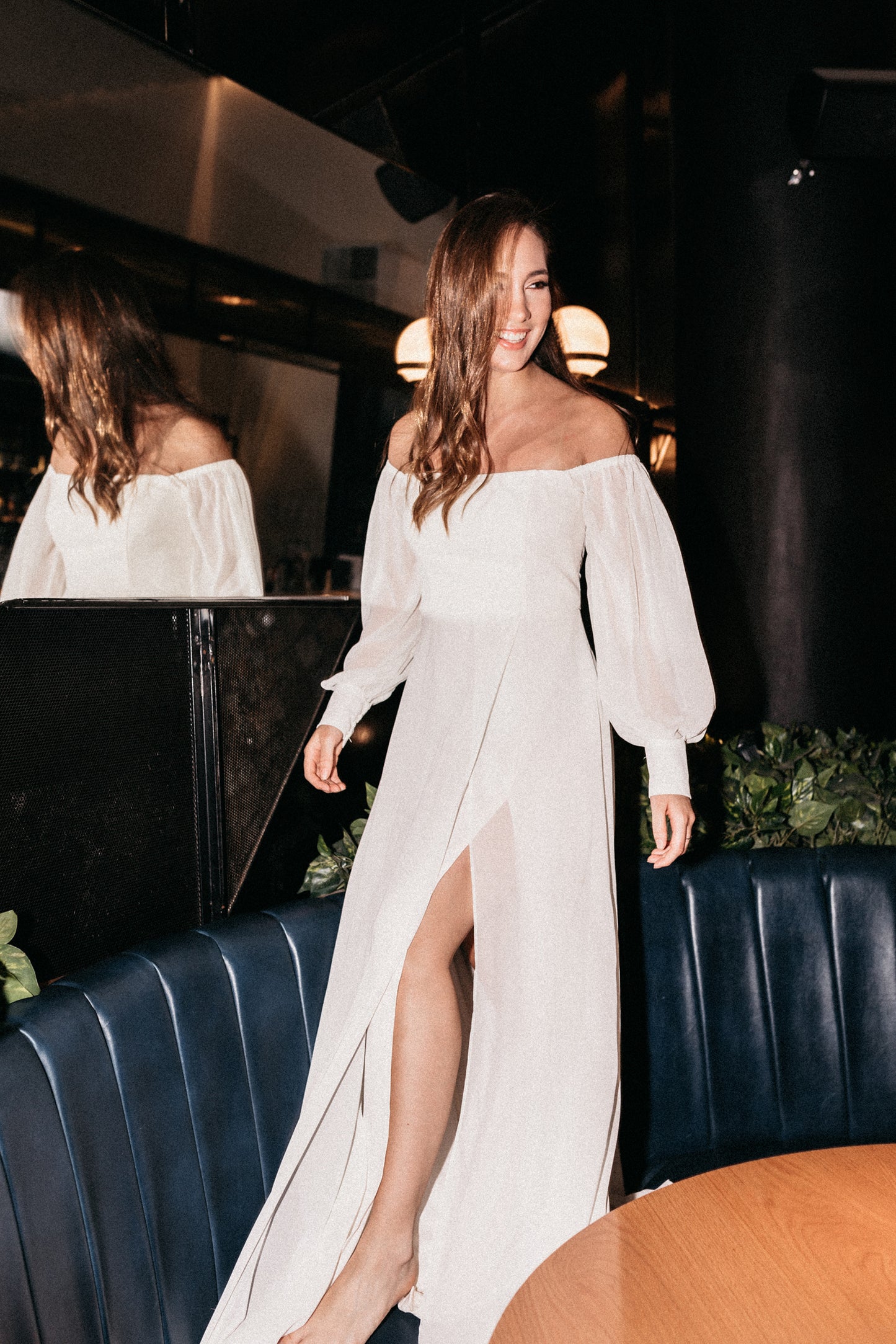 Cream Off Shoulder Dress