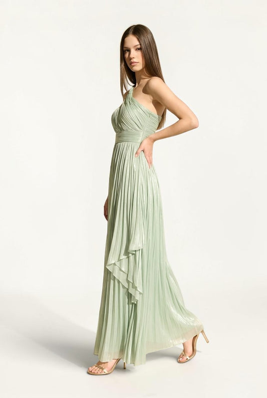 One Shoulder Sage Maxi