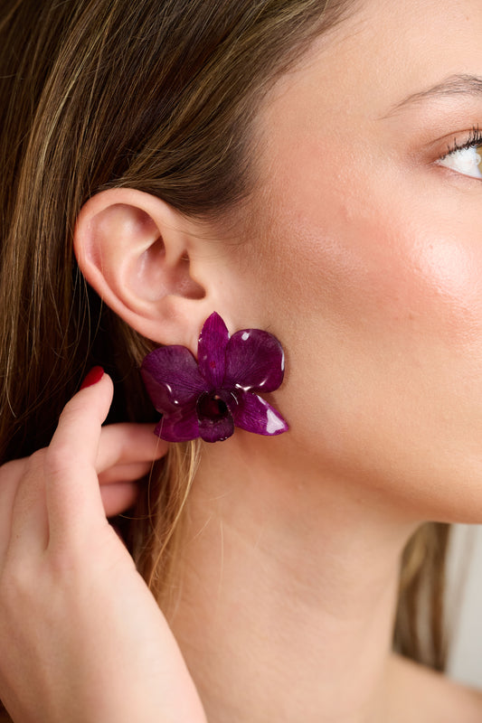Aretes Orquidea Morada
