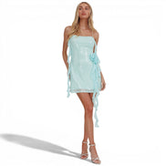 Vestido Corto de Lentejuela Menta