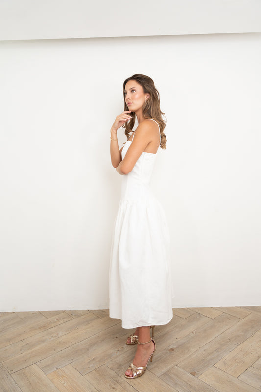 Classic white midi dress