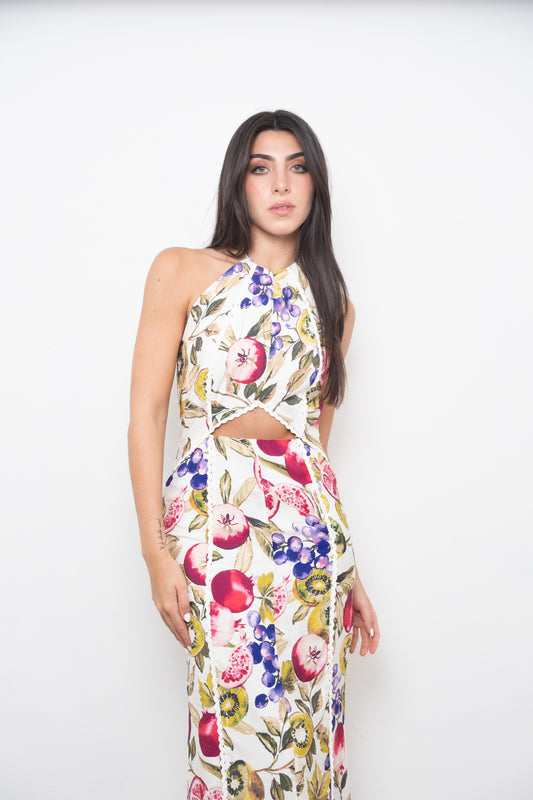 Tropical Midi Fruit Dress