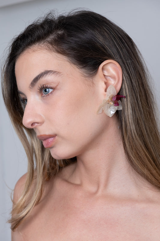 Aretes Orquídea Blanca