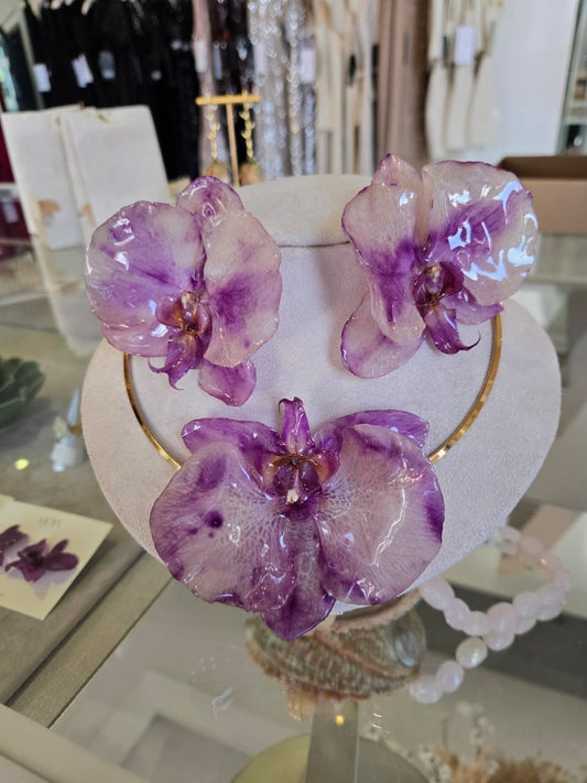 Juego de Orquidea morada moteada