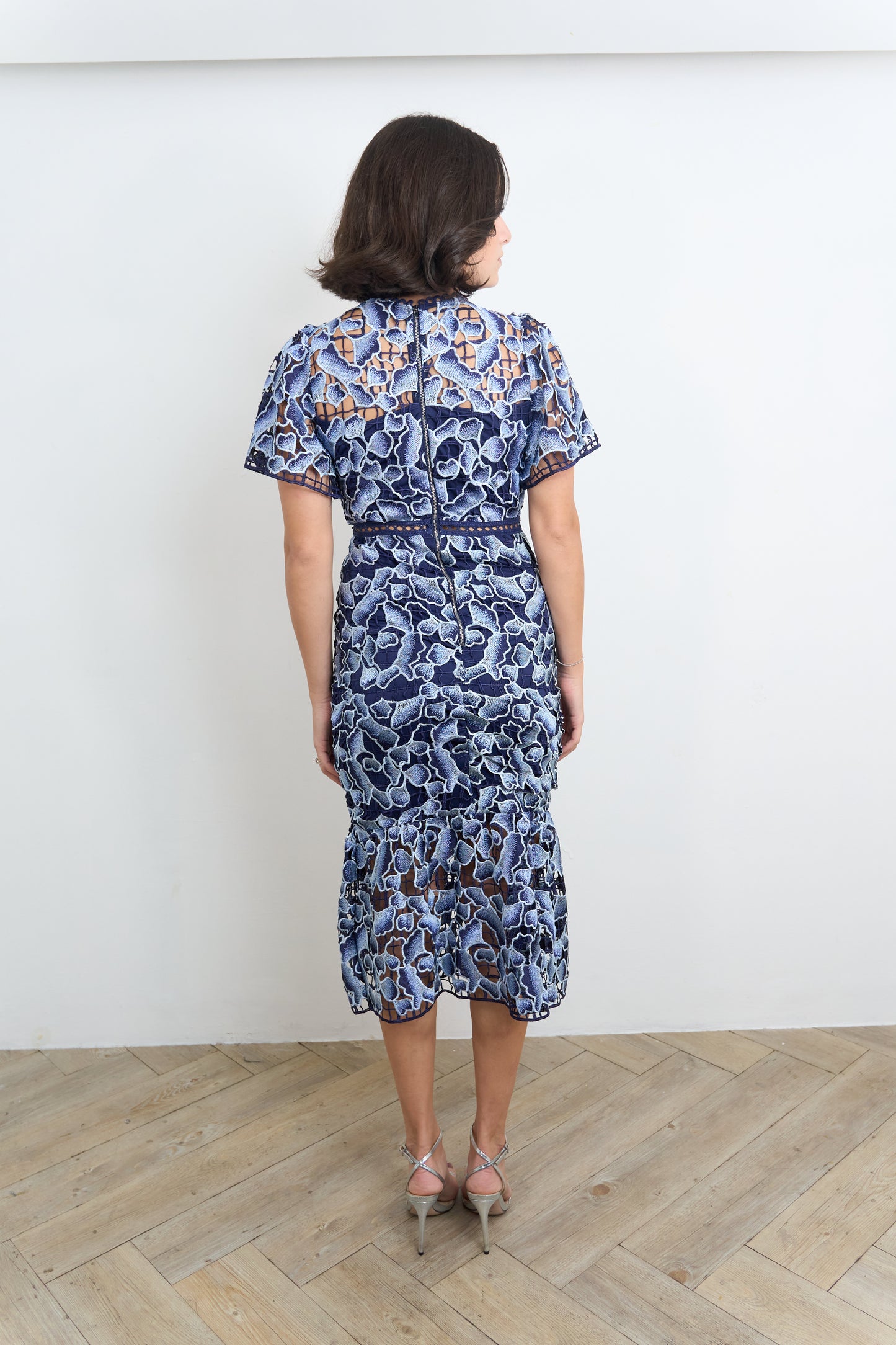 Blue Laced Midi Dress