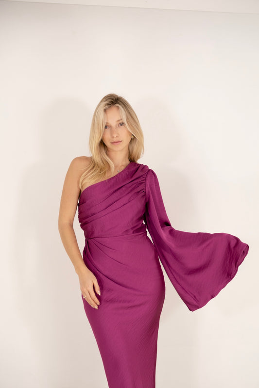 Orchid maxi one sleeve dress