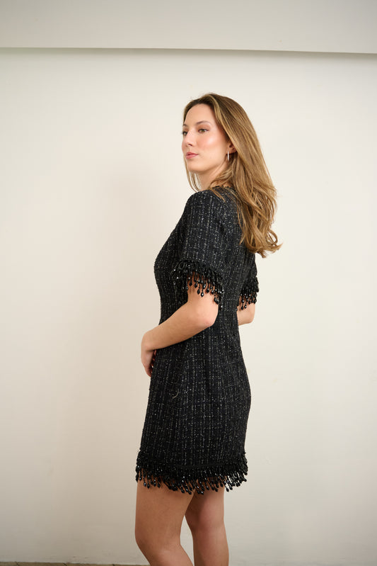Black Tweed Mini Dress