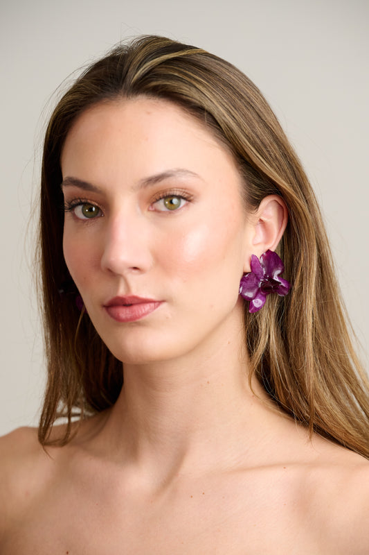 Aretes Orquidea Morada