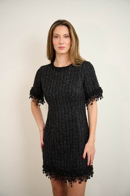 Black Tweed Mini Dress