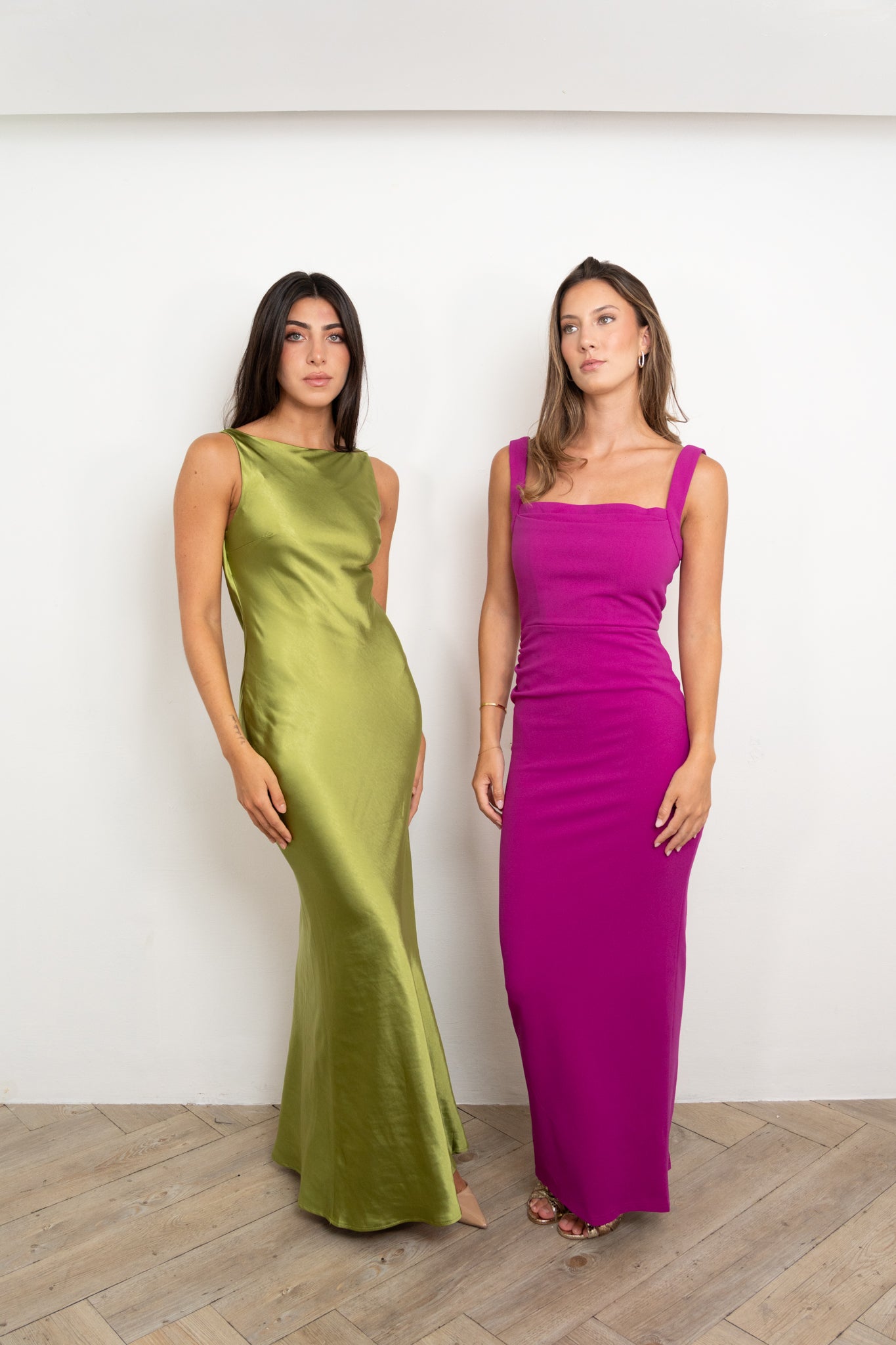 Green Silk Halter Dress